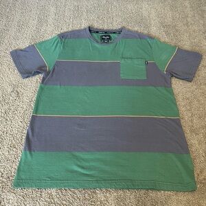 Primitive Green and Gray Striped Tee